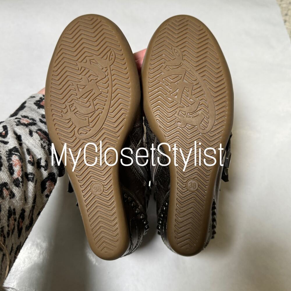 NEW ASH Bowie RARE Studded Wedge Sneakers!! 8 Bronze Gold LIMITED EDITION!! - Picture 8 of 8